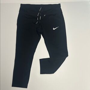 Nike Women's Black Leggings with White Swoosh